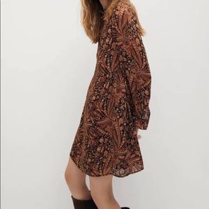 mango flowy printed dress new XS